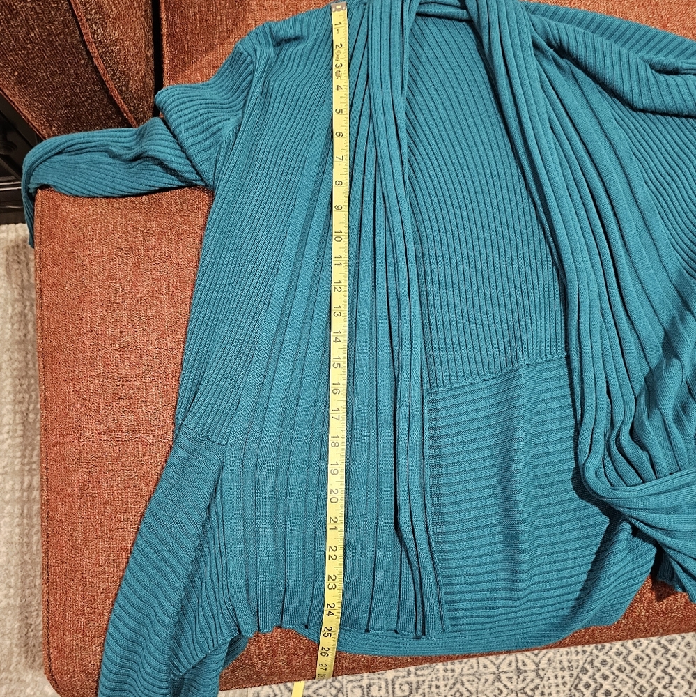 Unbranded Teal blue mixed Rib drape cardigan XXL - Picture 7 of 7